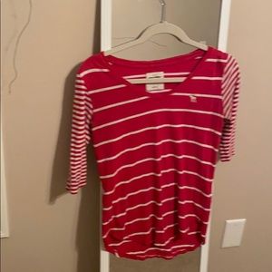 Abercombie kids quarter sleeve striped v neck